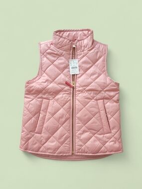 NEW Crewcuts Girls Size Small Quilted Pink Vest Classic Puffer BK245 J.Crew